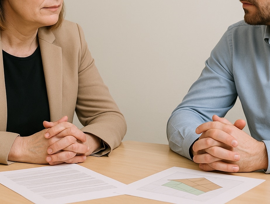 kiinteistoasianajaja-vuokrasuhderiidat-helsinki. Lakimies ja asiakas neuvottelevat vuokrasuhderiidasta Helsingissä.